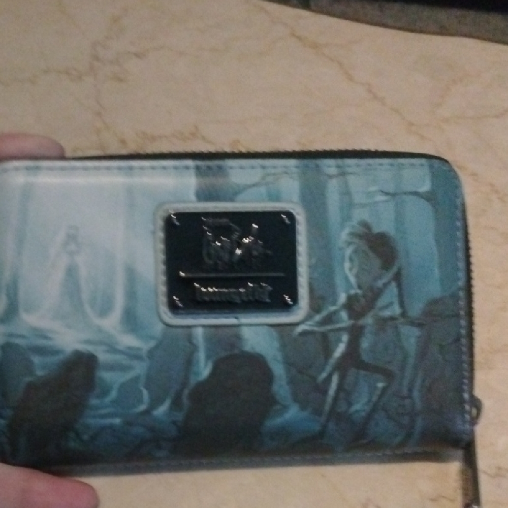 Blue and Black Zip Wallet